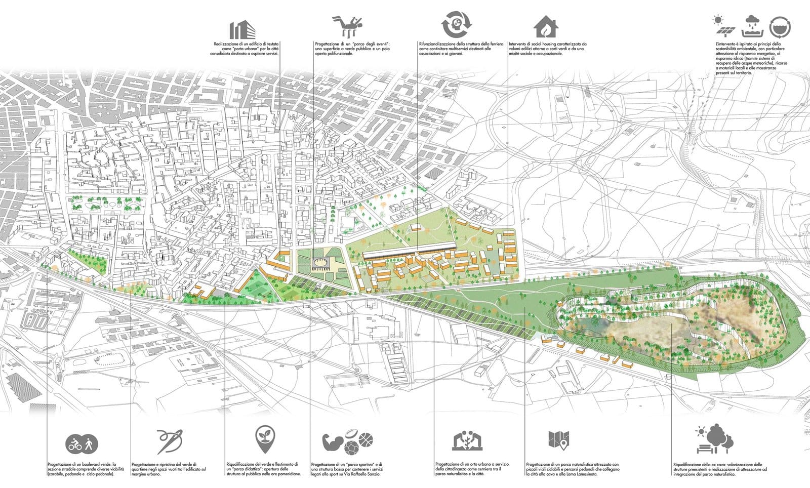 Gianluca Gnisci project urban regeneration "ex cementeria" area modugno